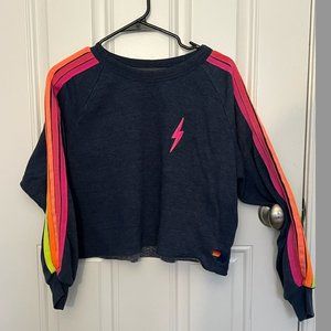 Aviator Nation Cropped Crew Sweatshirt